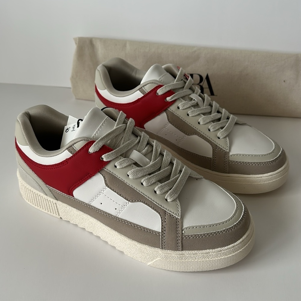 Zara Men's White and Red Casual Sneakers - Picture 17 of 17